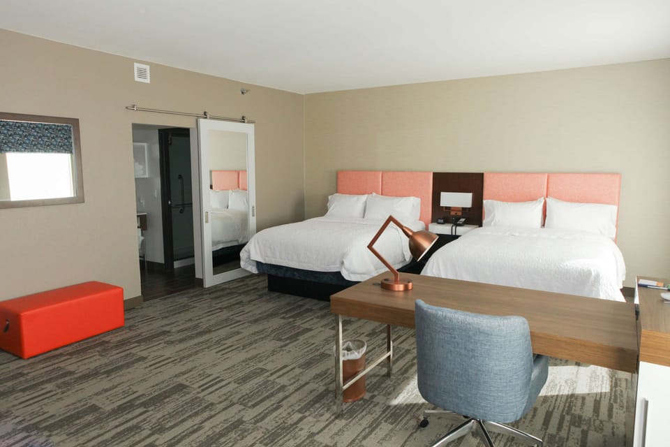 Studio, 2 Queen Beds, Refrigerator & Microwave (Wet Bar) | Premium bedding, down comforters, desk, blackout drapes