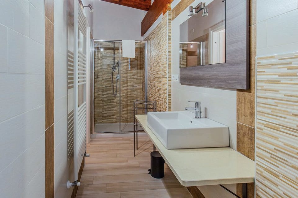 Shower, free toiletries, hair dryer, bidet