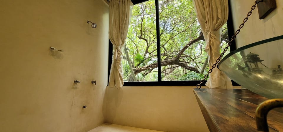 Superior Room King Size Bed with Terrace and Jungle View | Bathroom | Shower, free toiletries, towels