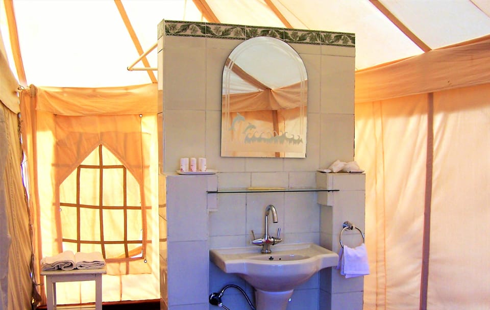 Luxury Tent, 1 King Bed, Non Smoking | Bathroom | Free toiletries, bidet, towels, soap