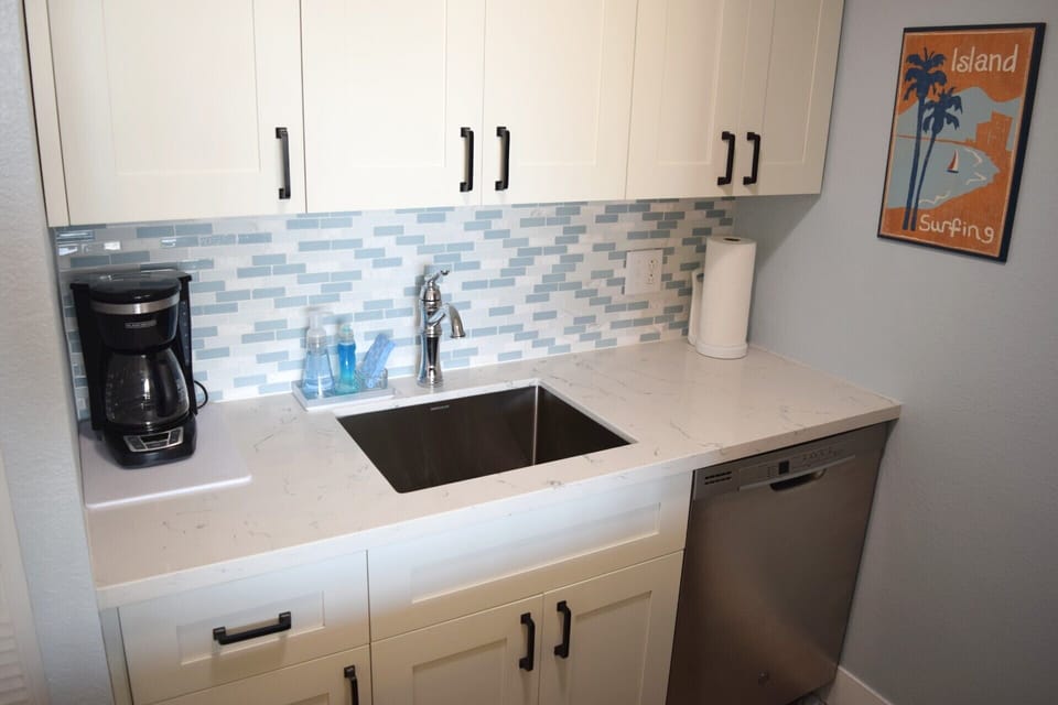 Enjoy cooking meals in your fully stocked kitchen