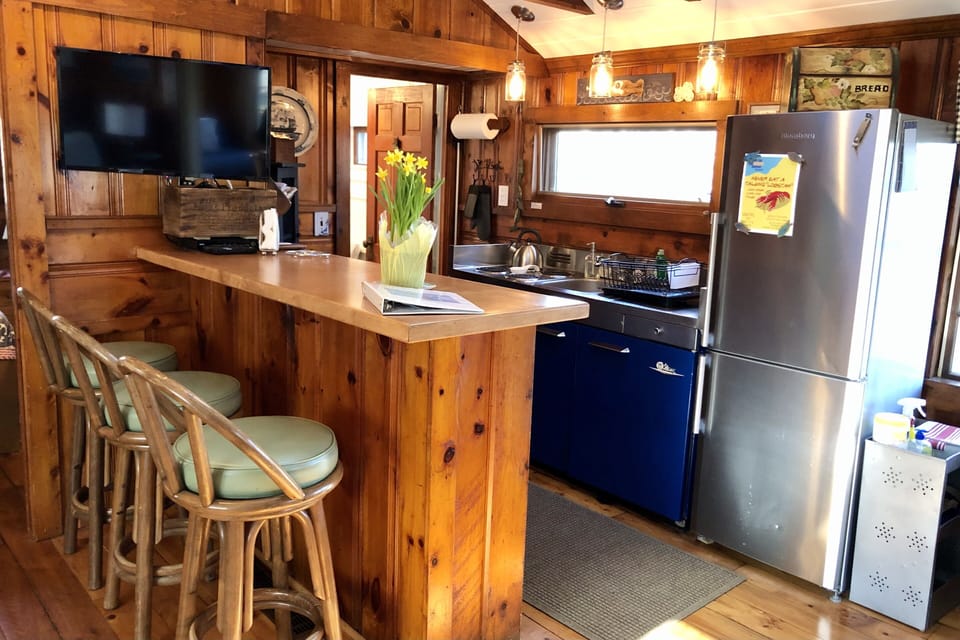 Fully Equipped Retro Kitchenette Includes Everything You’ll Need & Outdoor Grill