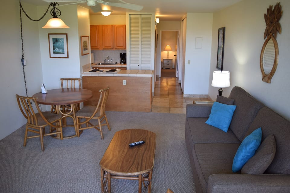 Living an dining area open to kitchen