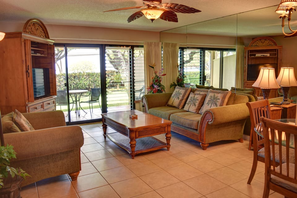 Living room with ocean views