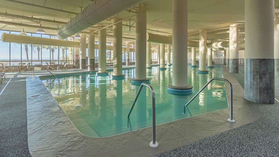 Discover the indoor pool area at The Oasis and make a splash in the spacious indoor pool or unwind after a beach day