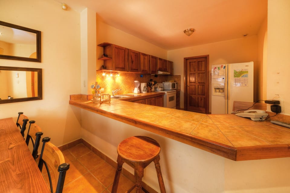Lots of counter space, phone in condo, 
Washer/Dryer in pantry