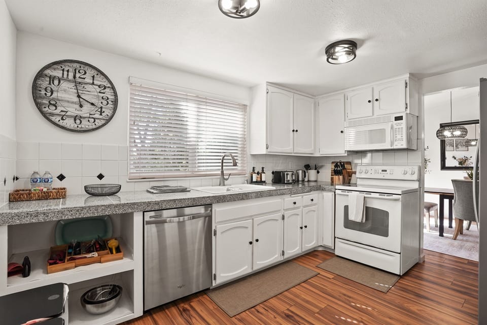 A bright and functional kitchen designed for everything from slow mornings to wine paired dinners