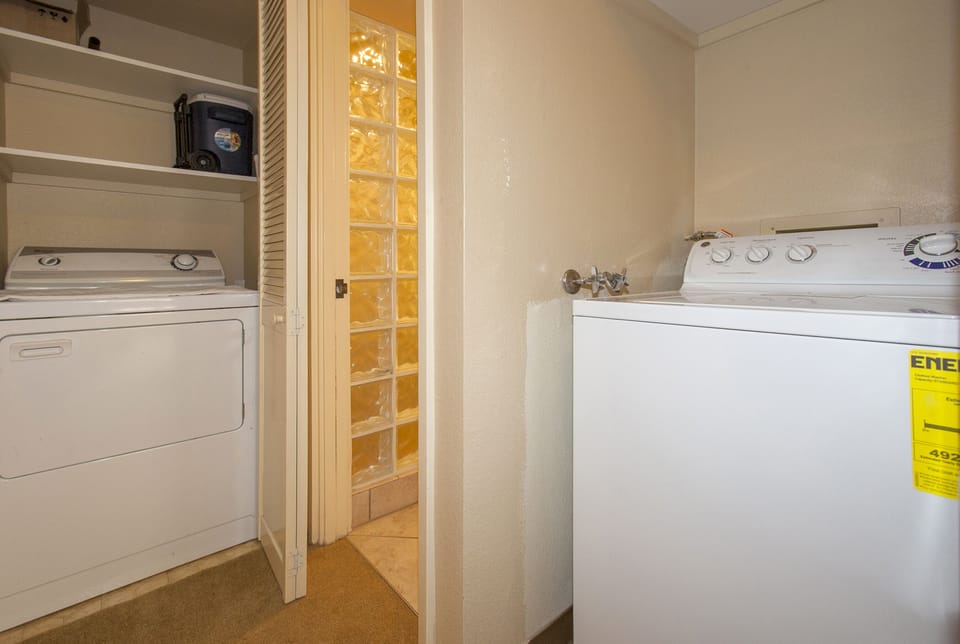 Convenient in-unit laundry facilities make your stay comfortable, with a washer and dryer ready for use whenever you need them.