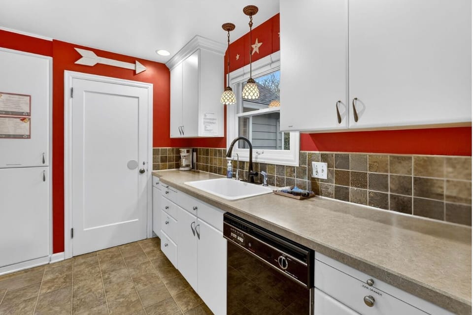 Cook and enjoy meals in the fully equipped kitchen with stove, oven, microwave, refrigerator, and utensils. Perfect for family meals, gatherings, and home-cooked comfort.