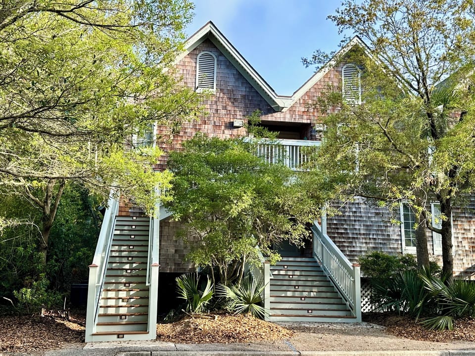 Exterior of 3573 Seascape. Upstairs, right unit.