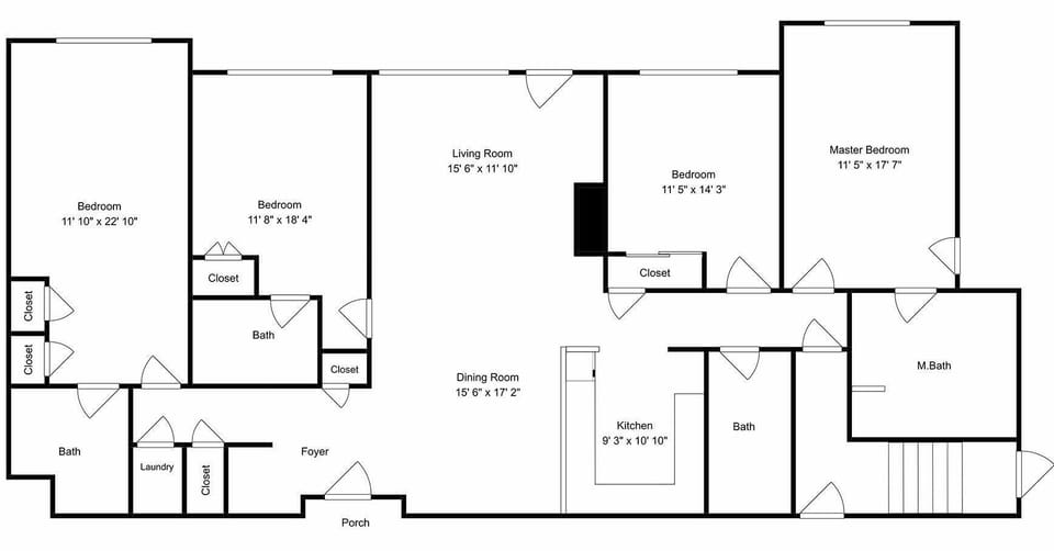 Detailed floor plan shows spacious layout with four bedrooms, multiple bathrooms, and open living areas for your group's comfort.