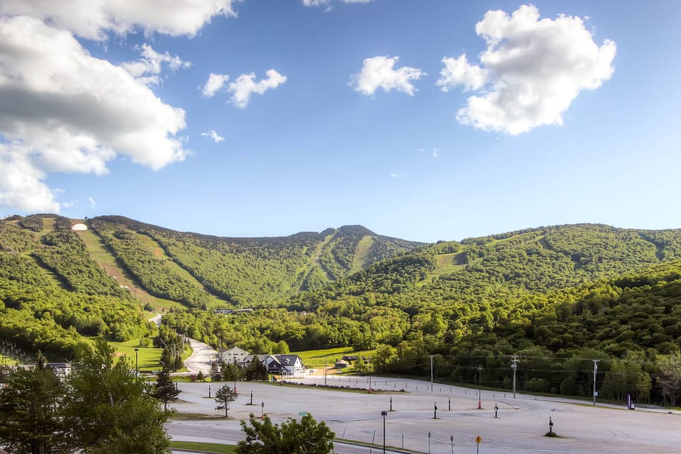 Parking lot cross from Mt Green with view of Killington Mountain