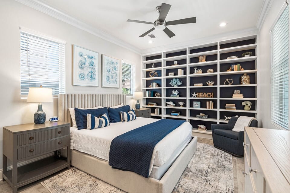 1st floor King bedroom with shared bathroom
