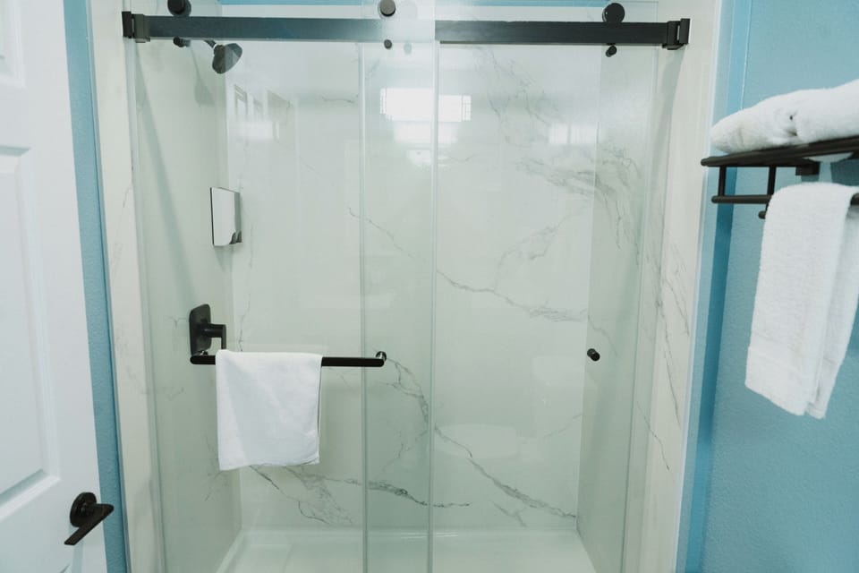 Free toiletries, hair dryer, towels