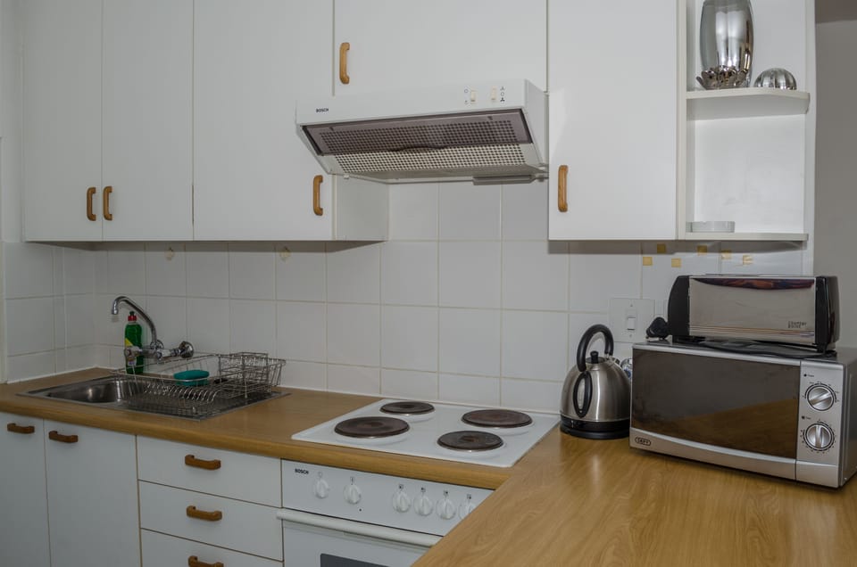 Design Apartment, Sea View | Private kitchen | Fridge, microwave, oven, stovetop