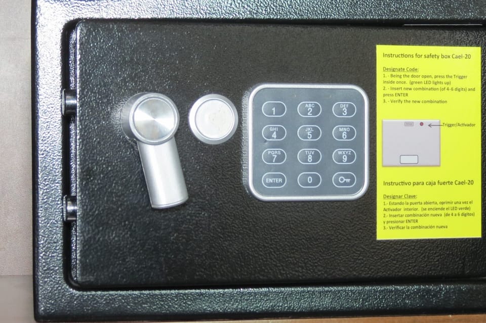 Safe in master bedroom
