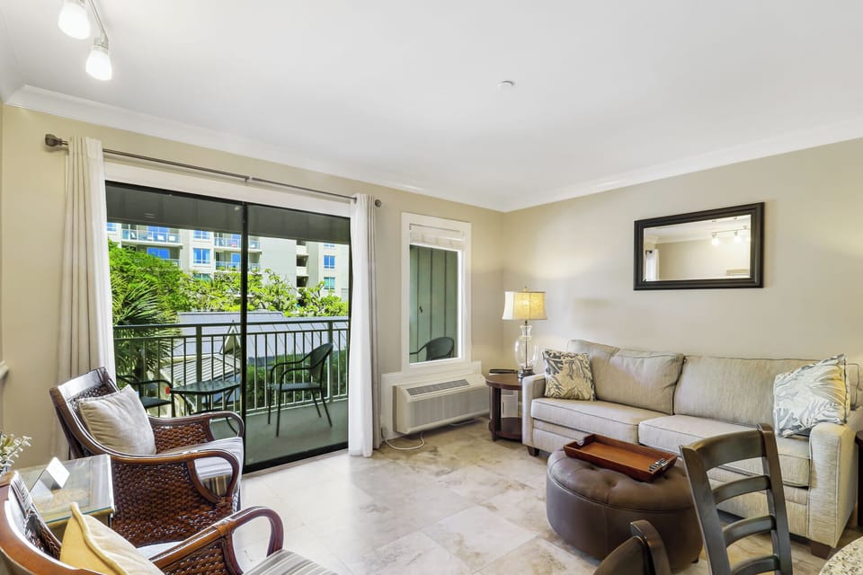 Living Room - Bright, modern living room in a beautiful ocean view unit, where comfort meets coastal living