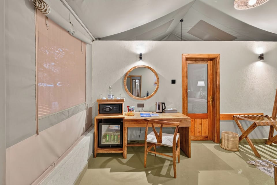 Family Tent, 2 Double Beds, River View | Premium bedding, memory foam beds, minibar, in-room safe