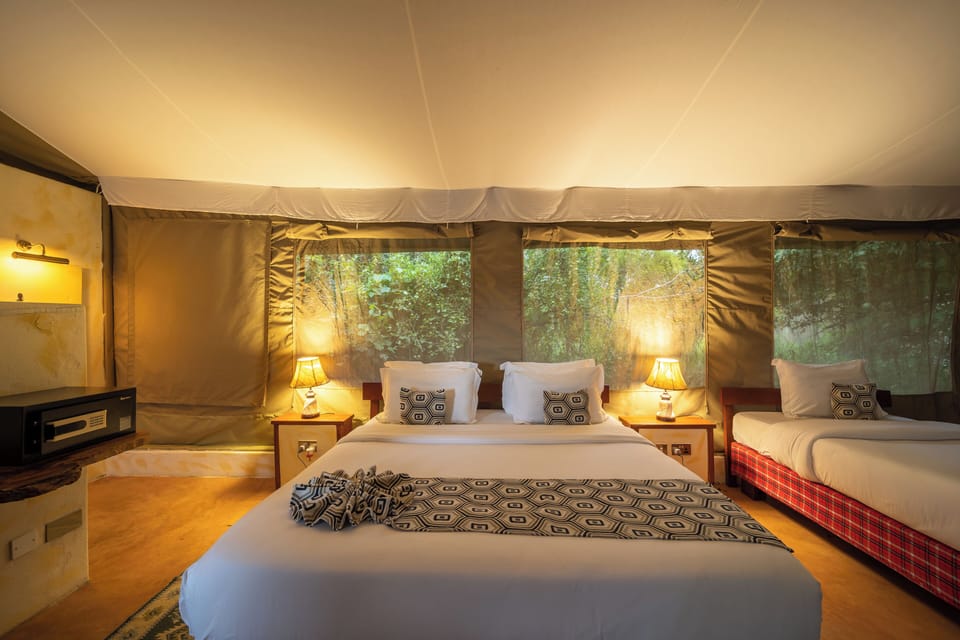 Luxury Tent, River View | Premium bedding, memory foam beds, minibar, in-room safe