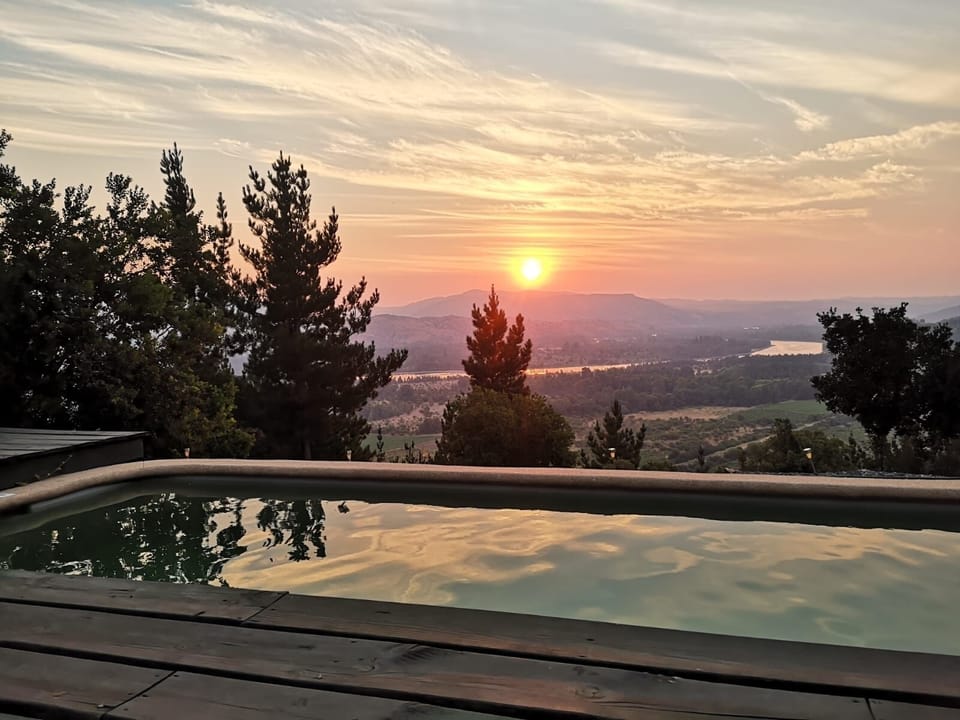 Maule River ,and vineyard , 
View from La Casita 