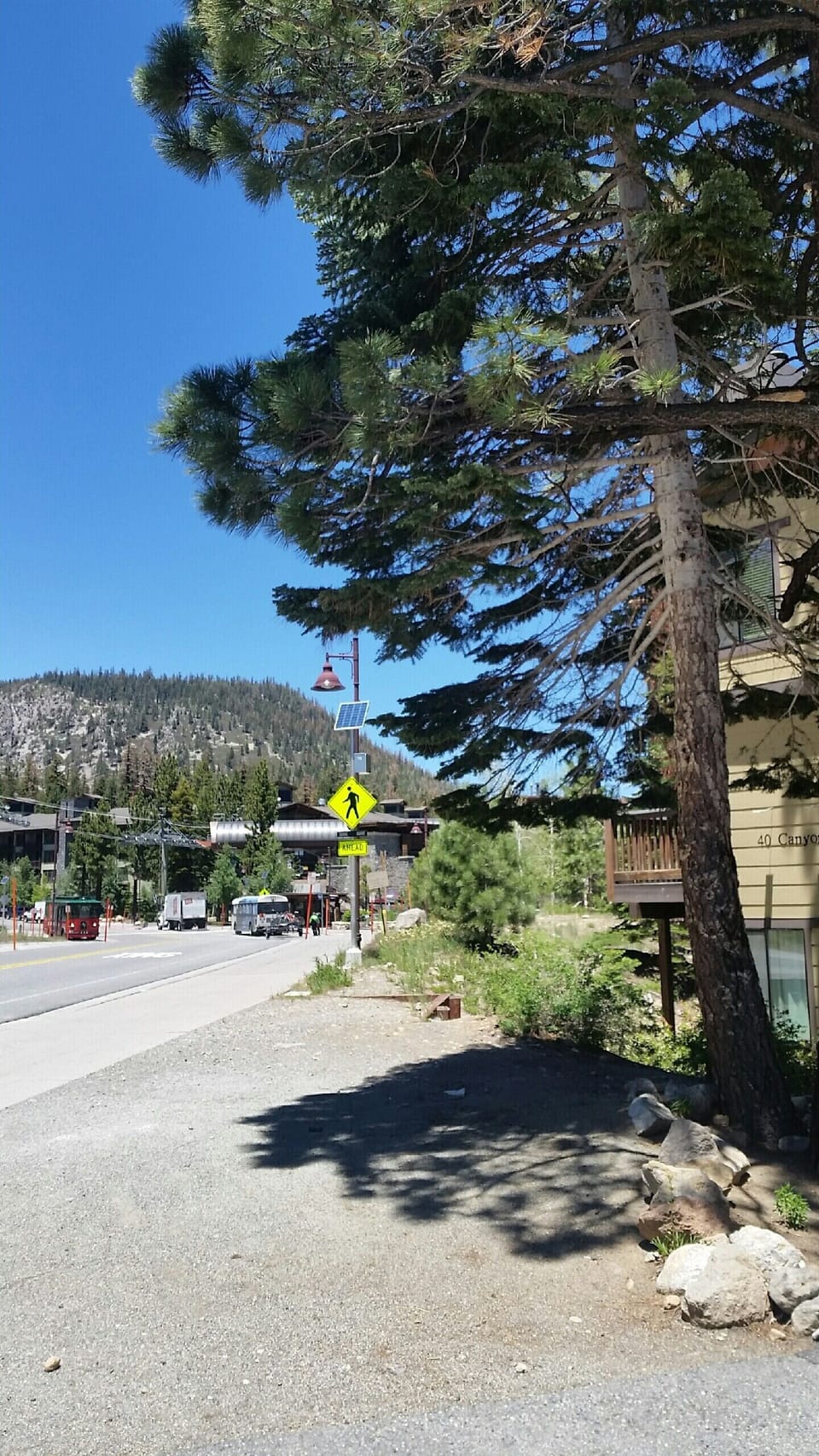 Looking to the Gondola off Canyon Blvd from the front of the building off canyon