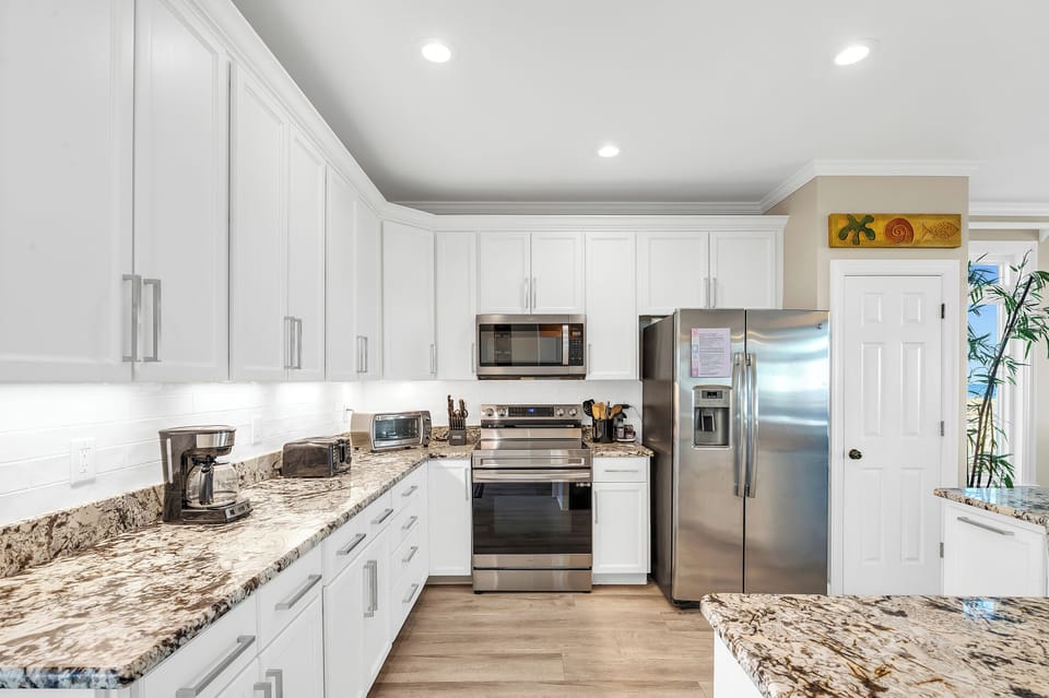 Plenty of counter space. New range. 