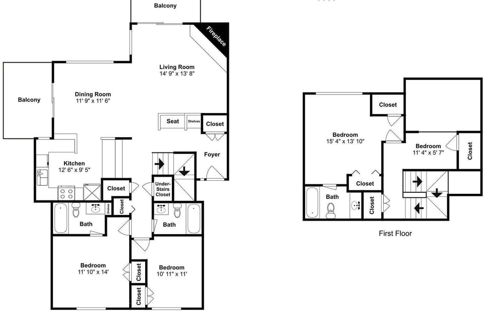 Study the detailed layout of your spacious mountain retreat, complete with bedrooms, bathrooms, and living areas perfectly designed for your comfort.
