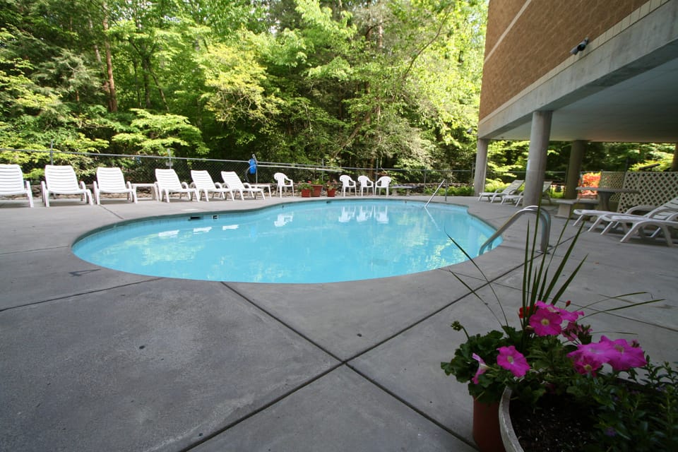 Outdoor pool and hot tub