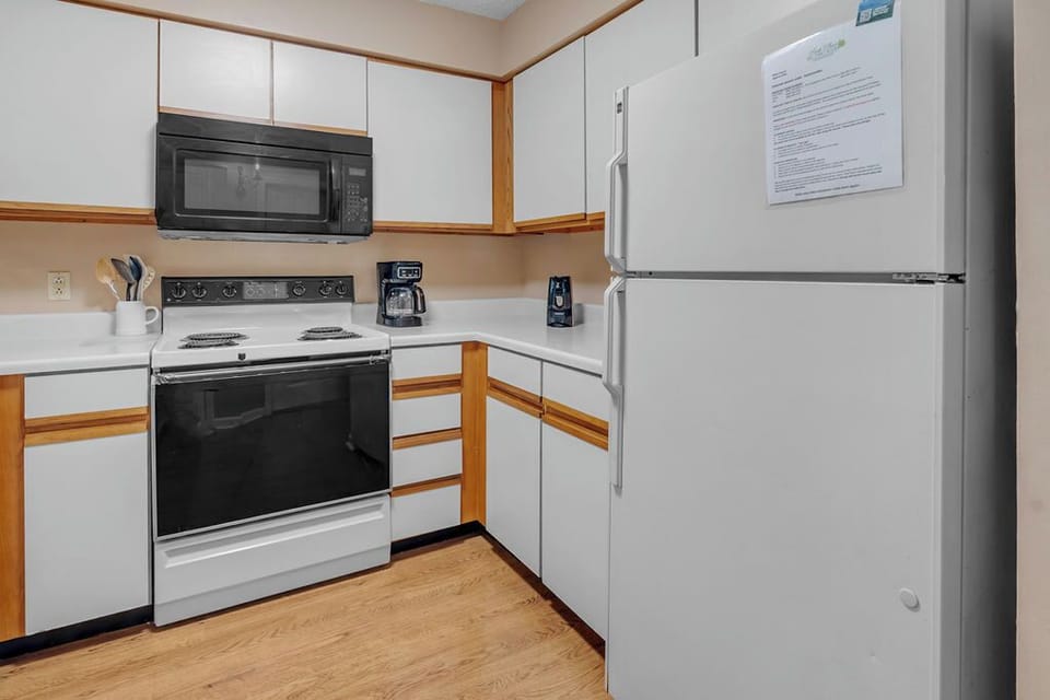 Full size appliances and fully equipped kitchen.
