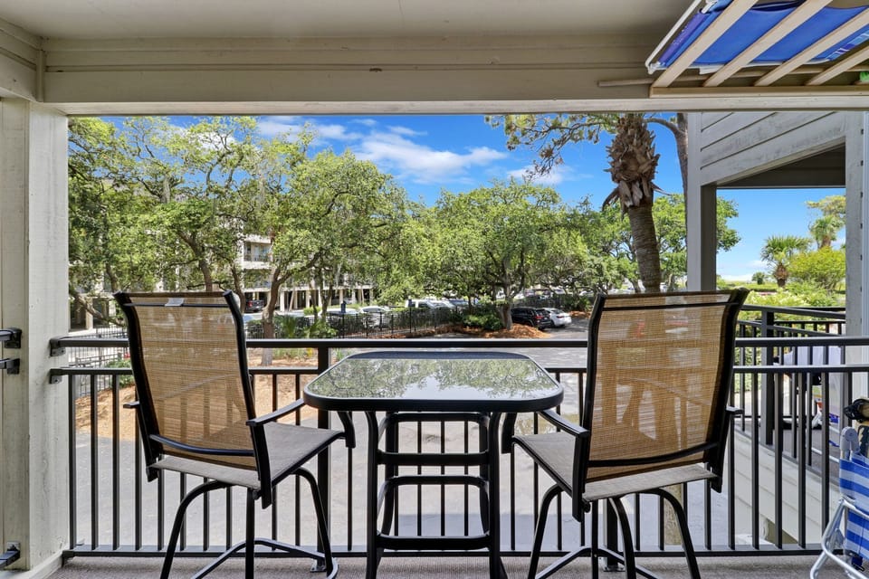 Balcony view - Lovely space to enjoy a morning or evening beverage.
