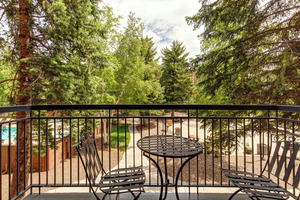Park Station 124 has a private patio with seating for two.