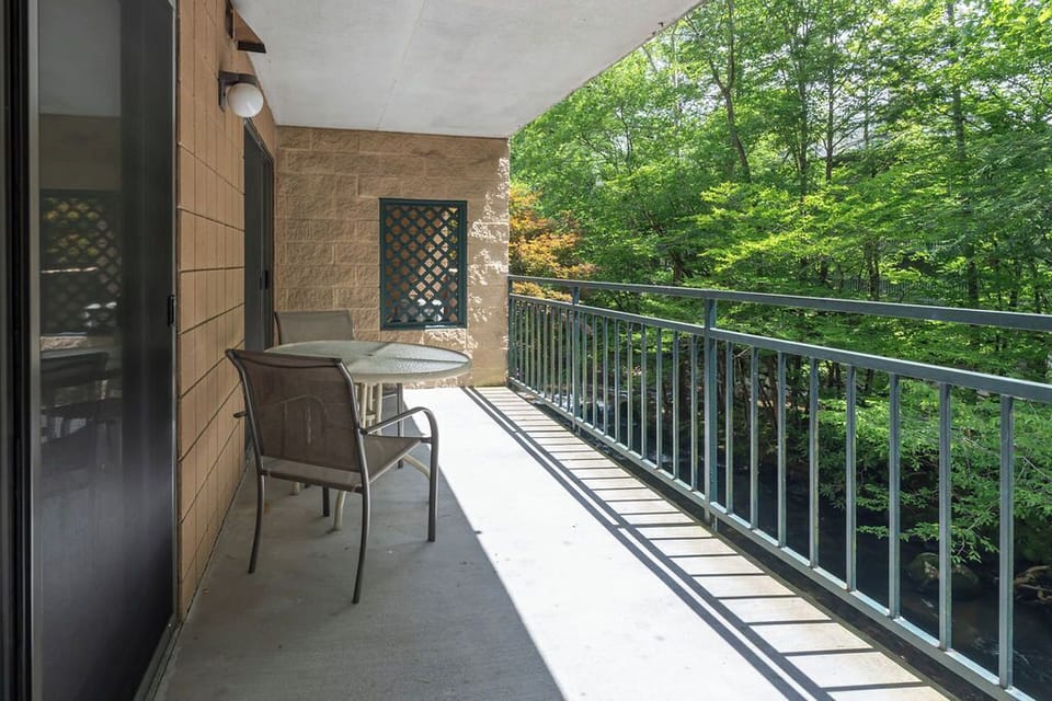 Private balcony overlooking the river.