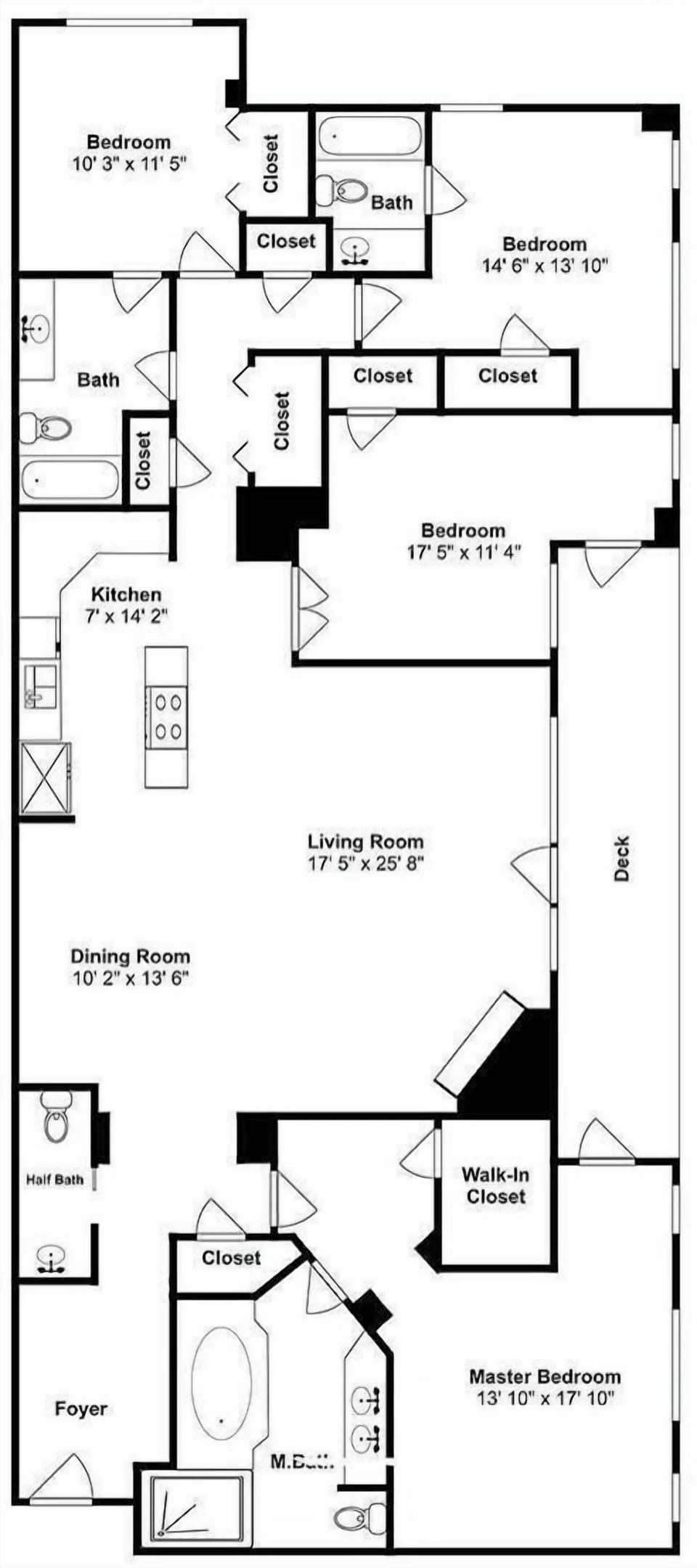 Detailed floor plan shows the complete layout of your mountain resort accommodation with multiple bedrooms, bathrooms, and living spaces.