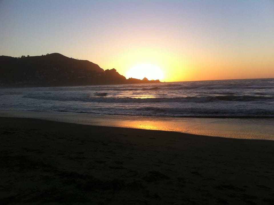 This is the view from the beach looking at the hill where the home is 