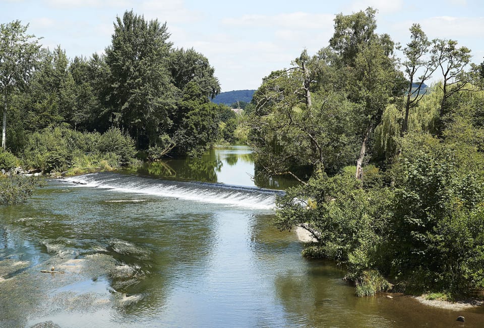 Weir on the River Teme in nearby Ludlow