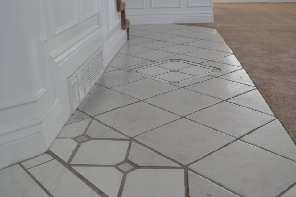 Elegant hand crafted tile, also makes clean up and removal of shoes a breeze