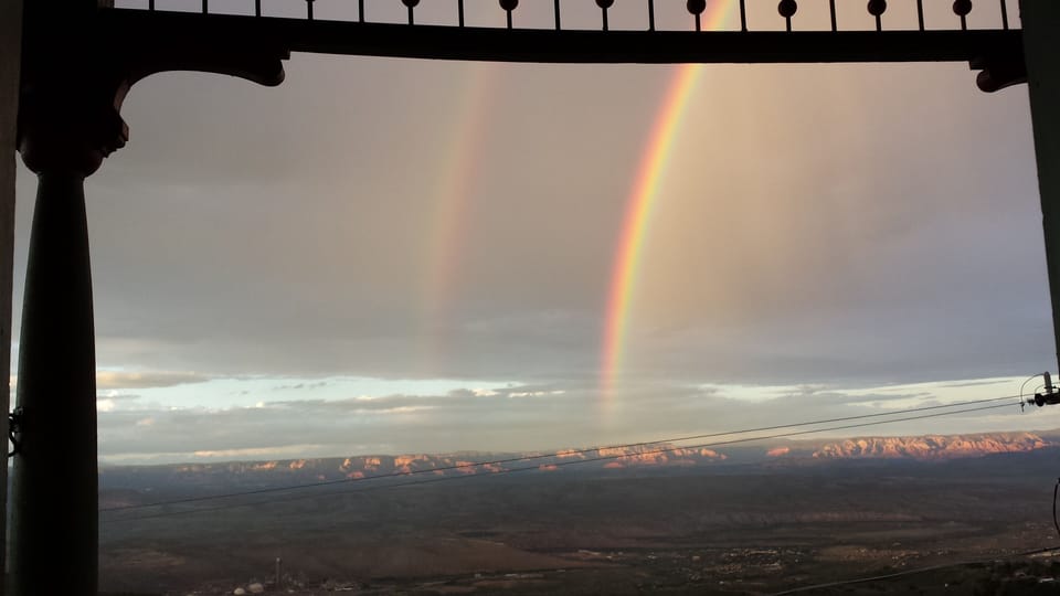 View off the front porch with Sedona in the backround