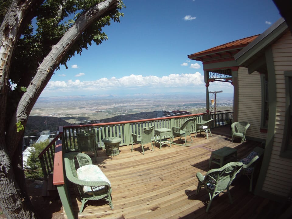 View of entire valley from wood deck.