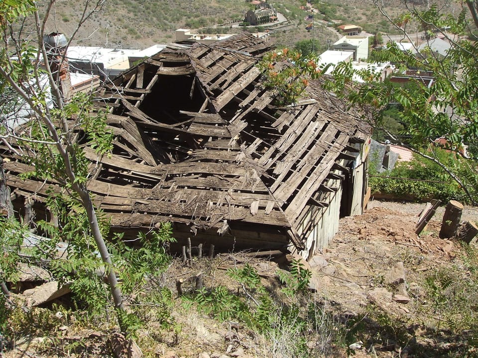 Left side of house before restoration