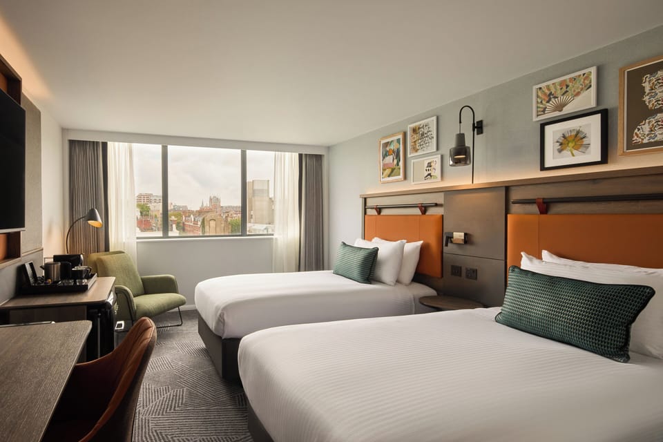 In-room safe, desk, laptop workspace, blackout drapes