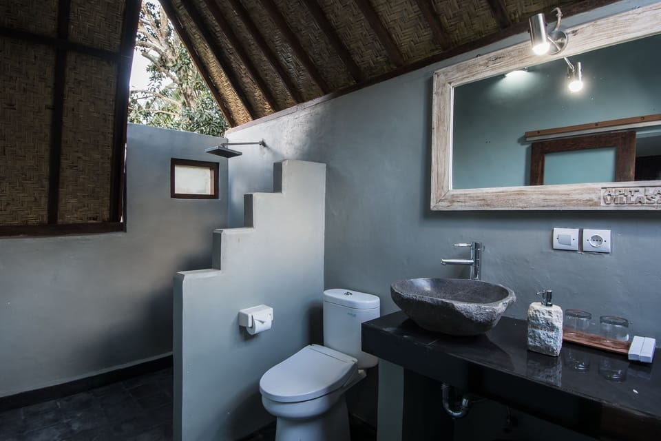 Deluxe Villa | Bathroom | Shower, free toiletries, hair dryer, slippers