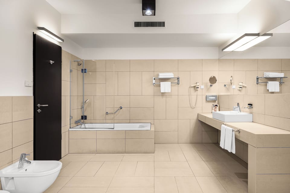 Suite Twin | Bathroom | Free toiletries, hair dryer, towels, soap