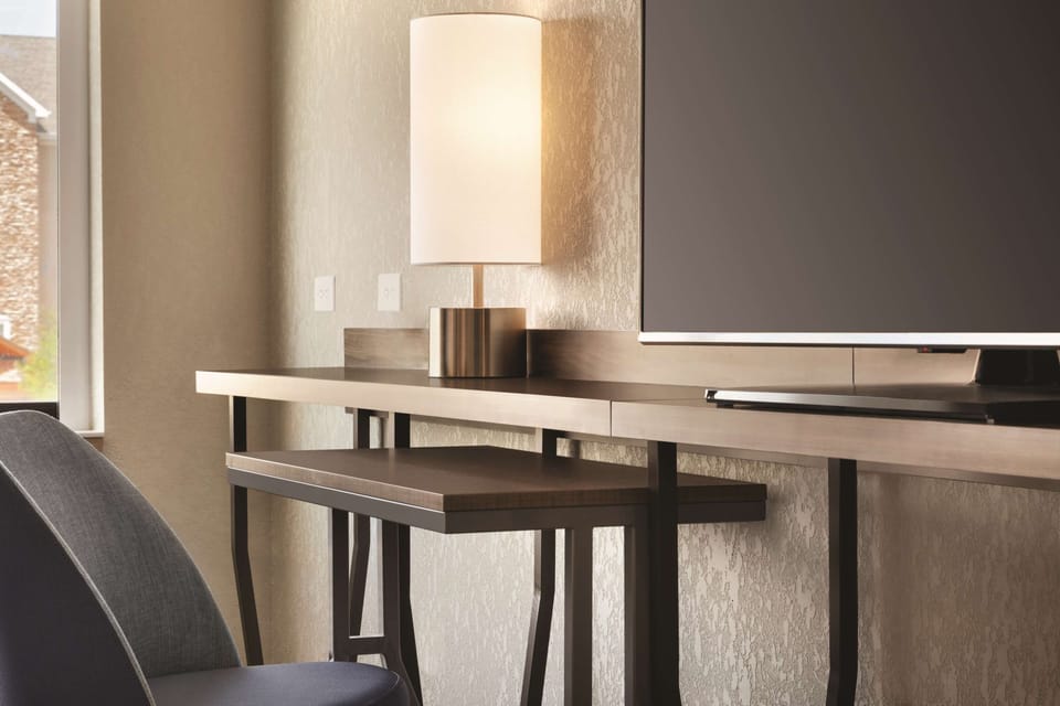 In-room safe, desk, laptop workspace, blackout drapes