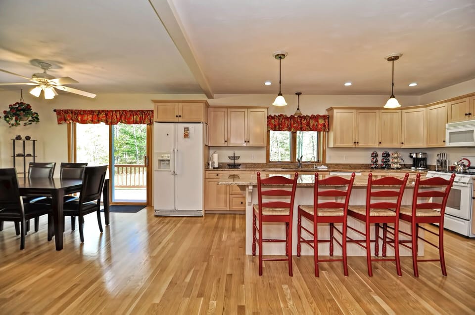 Open kitchen and dining  area