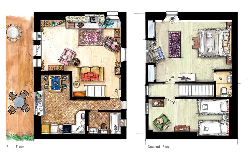 Floor Plan of Greenloaning Cottage