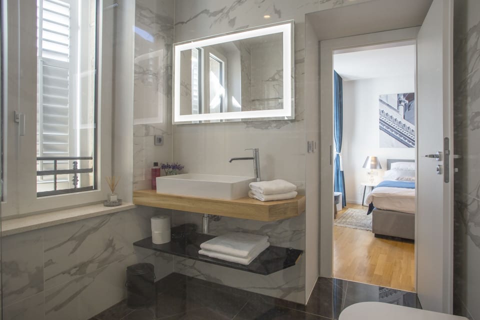 Deluxe Queen Room | Bathroom | Shower, rainfall showerhead, free toiletries, hair dryer