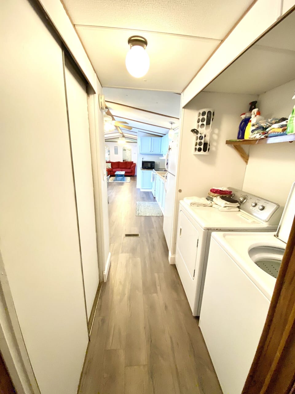 Washer, dryer and a pantry.