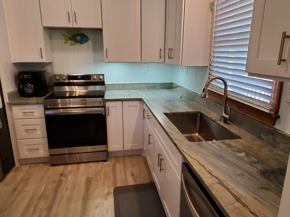 High-end kitchen appointed with everything you need to prepare a meal