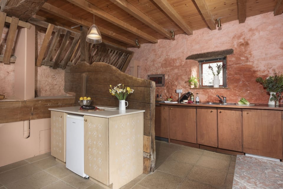 The open-plan kitchen and dining area