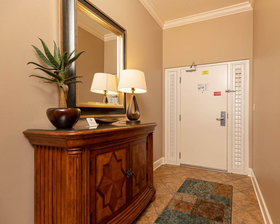 Step into a warm welcome with stylish decor, setting the tone for your unforgettable beach getaway